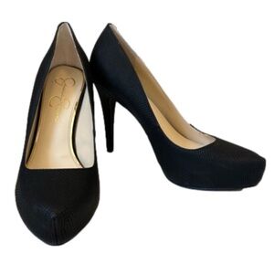 Jessica Simpson NEW Parisah Platform Pump Stiletto Snake Embossed Black Size 11